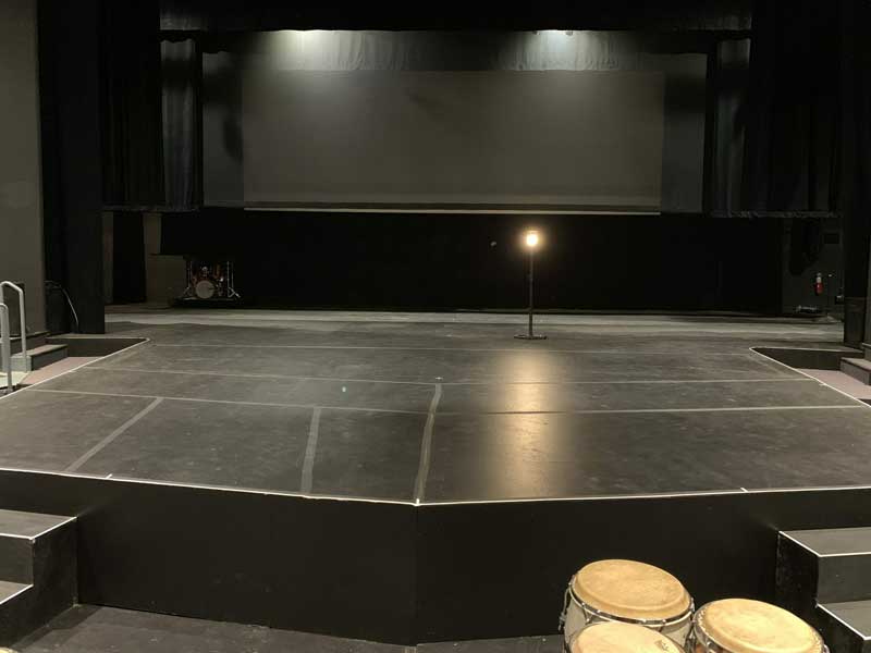 UW-Milwaukee Mainstage, stage view from downstage center