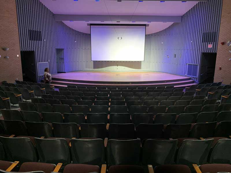 UW-Milwaukee Recital Hall, view from back of house