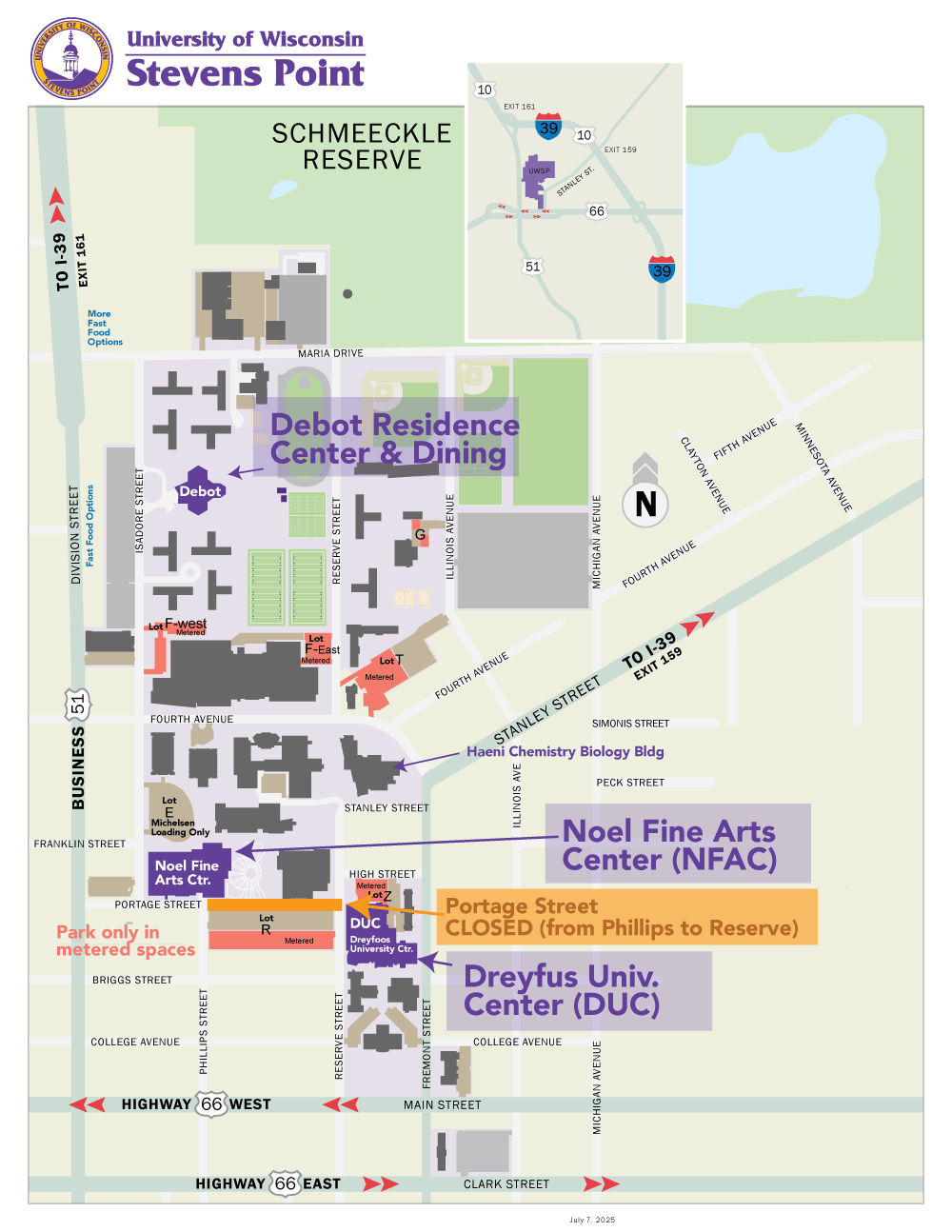 UW-Stevens Point campus map